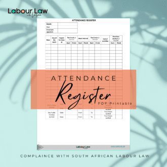 Attendance Register - Labour Law with Luzan