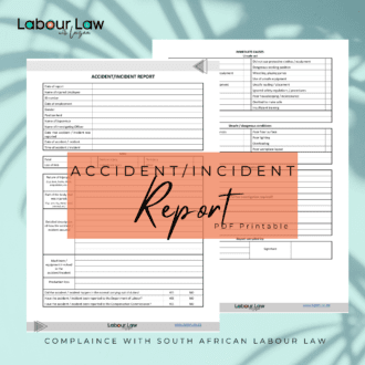 Accident/Incident Report PDF Download - Compliant with South African Labour Law - Labour Law with Luzan