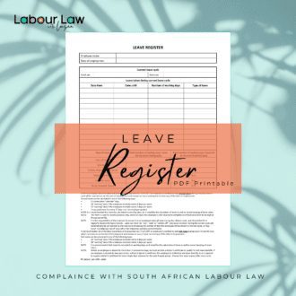 Leave Register Template - Labour Law with Luzan