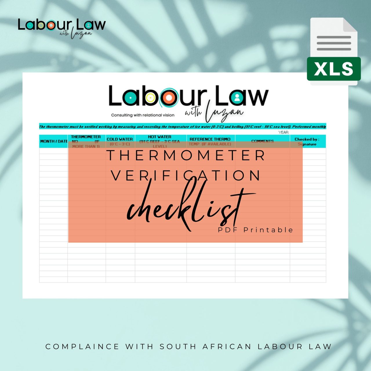 Labour Law with Luzan Product Images - Thermometer Verfication Checklist