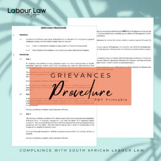 Grievances Procedure Template - Labour Law with Luzan